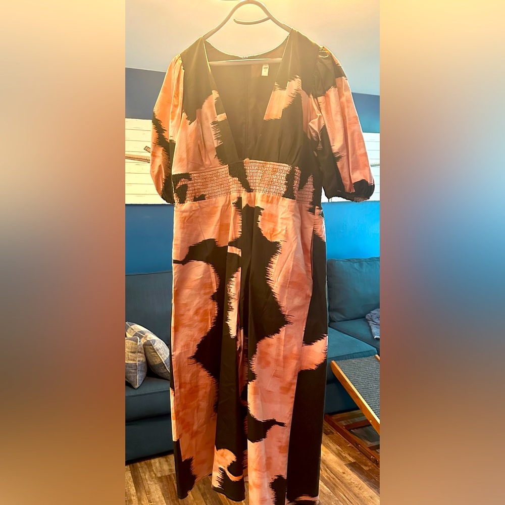 Hutch -  Anthropology Pink and Brown Jumpsuit
